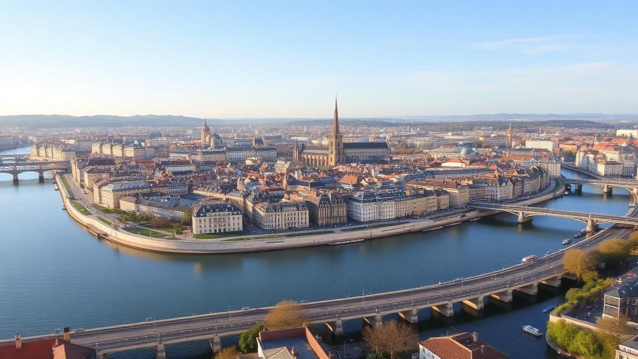 Bordeaux vue aérienne, la Garonne et le centre historique